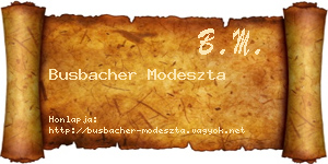 Busbacher Modeszta névjegykártya